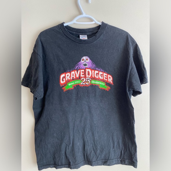Vintage 25th Anniversary Grave Digger T-shirt - Picture 1 of 5